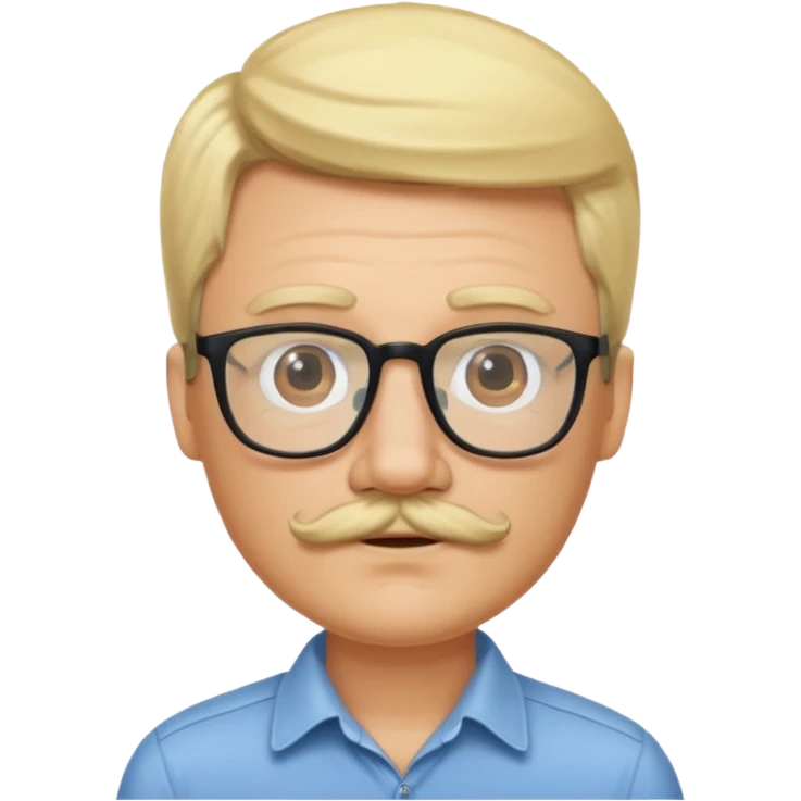 blond man with glasses and mustache emoji