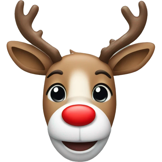 Reindeer with red nose smile  emoji
