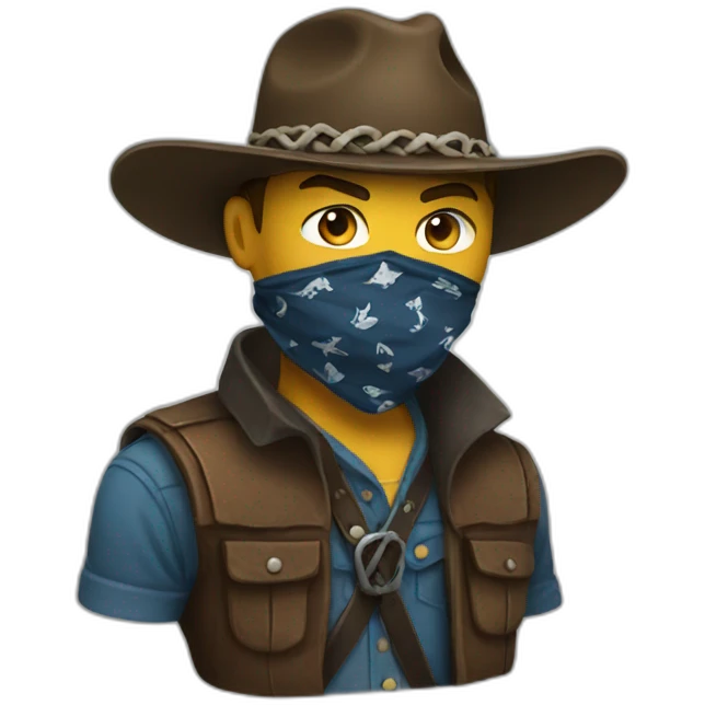 outlaw with bandana over mouth emoji