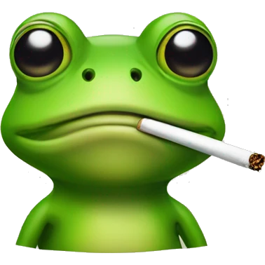 Frog with smoking emoji