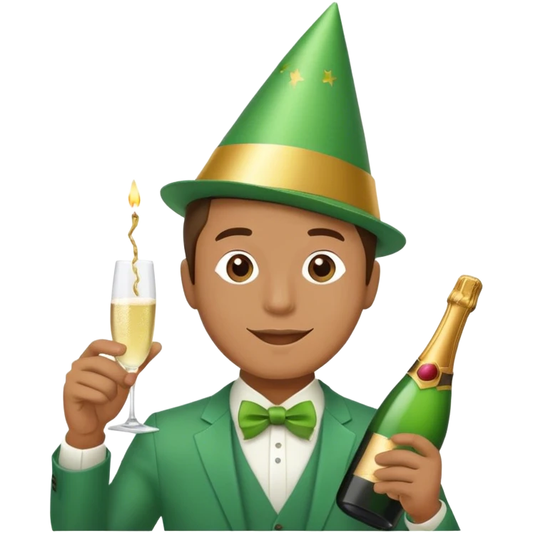 Guy celebrating birthday and st Patrick’s day emoji