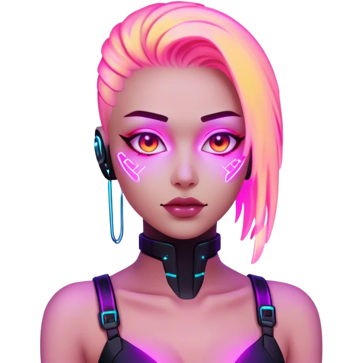 cyberpunk neon love emoji