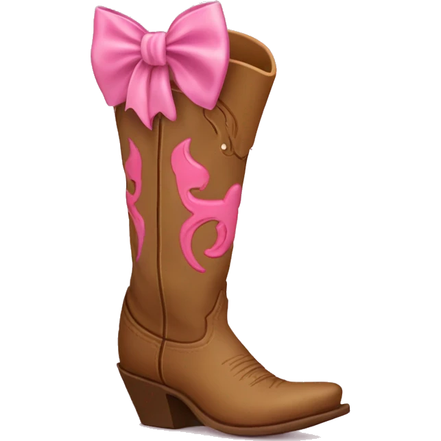 Cowgirl boots with pink bow  emoji