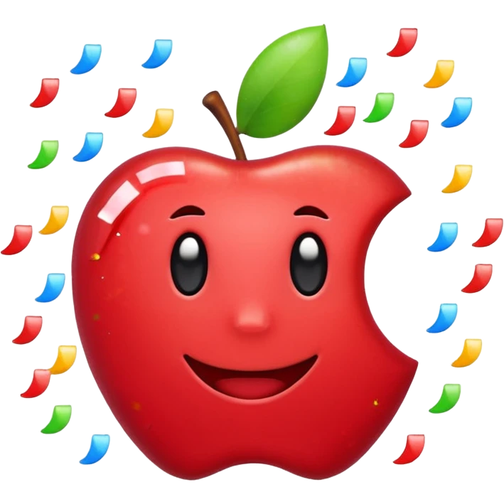'+5' emoji with a celebratory feel, confetti or sparkles, apple emoji style emoji