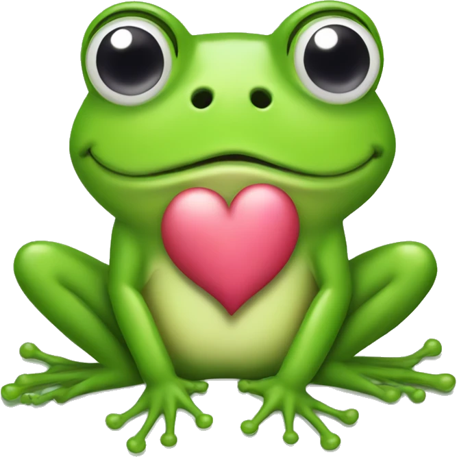 Frog with hearts emoji