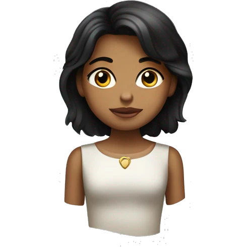 Niña con cabello corto pelo negro, de piel blanca, vestid con la insignia de judía emoji