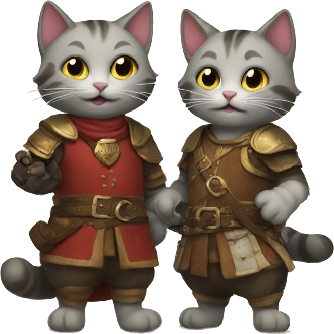 two cats playing dnd emoji
