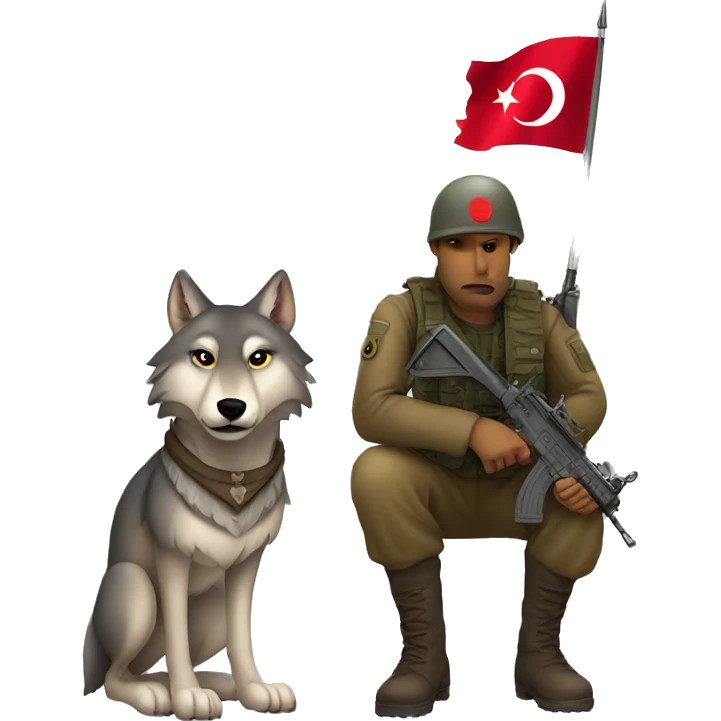 wolf and turkish soldier emoji