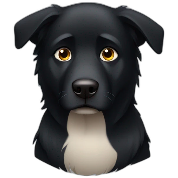 Black dog Shepherd sad emoji