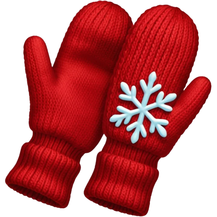 Cozy red winter gloves emoji