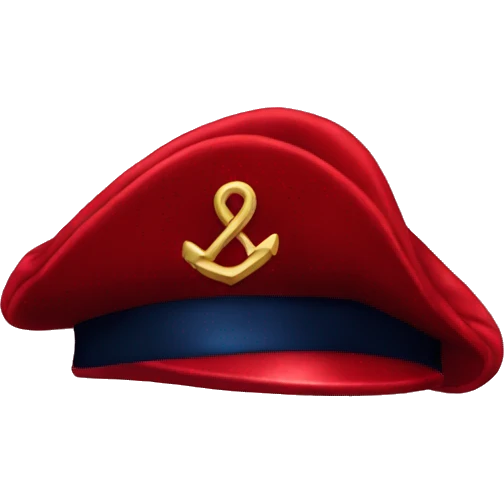 Velvet red sailor hat emoji