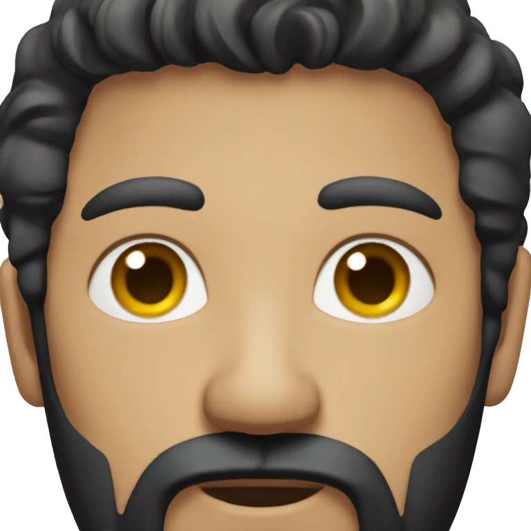 Man black hair beard judging emoji