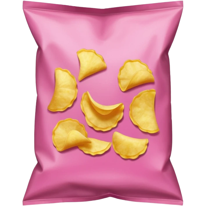 Pink bag of potato chips emoji