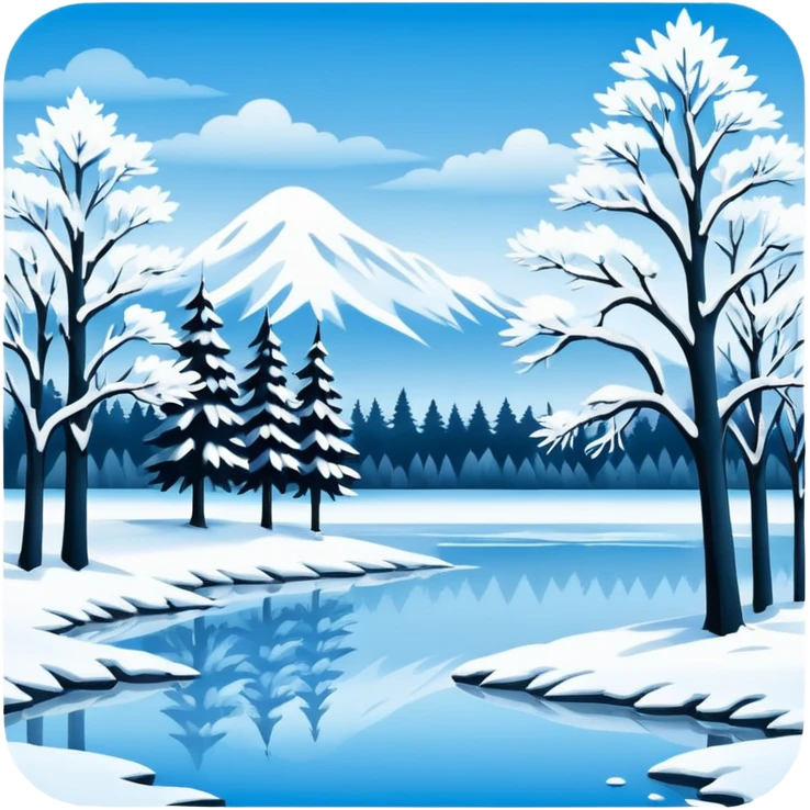 simple painting with winter landscape emoji