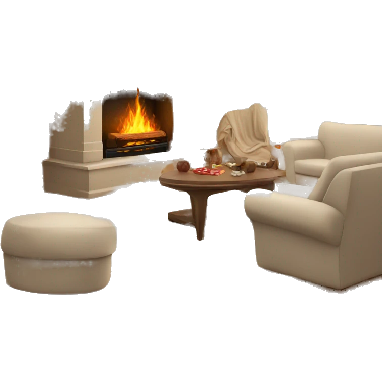 Winter christmas beige FirePlace emoji