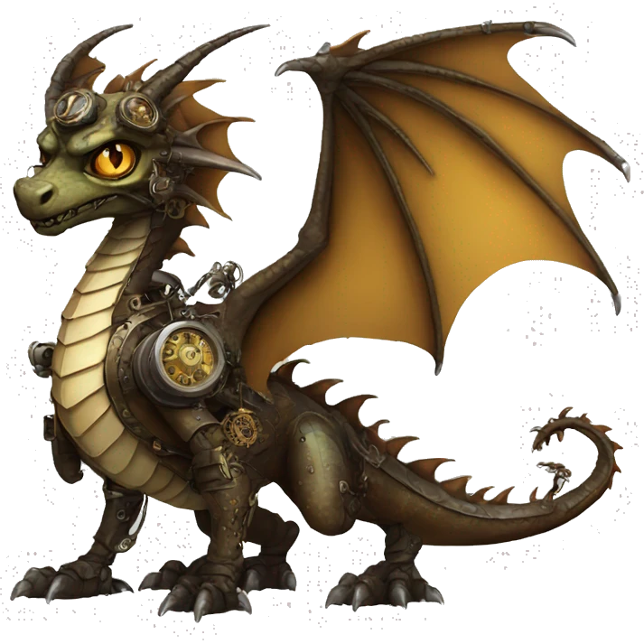 Steampunk Dragon full body emoji