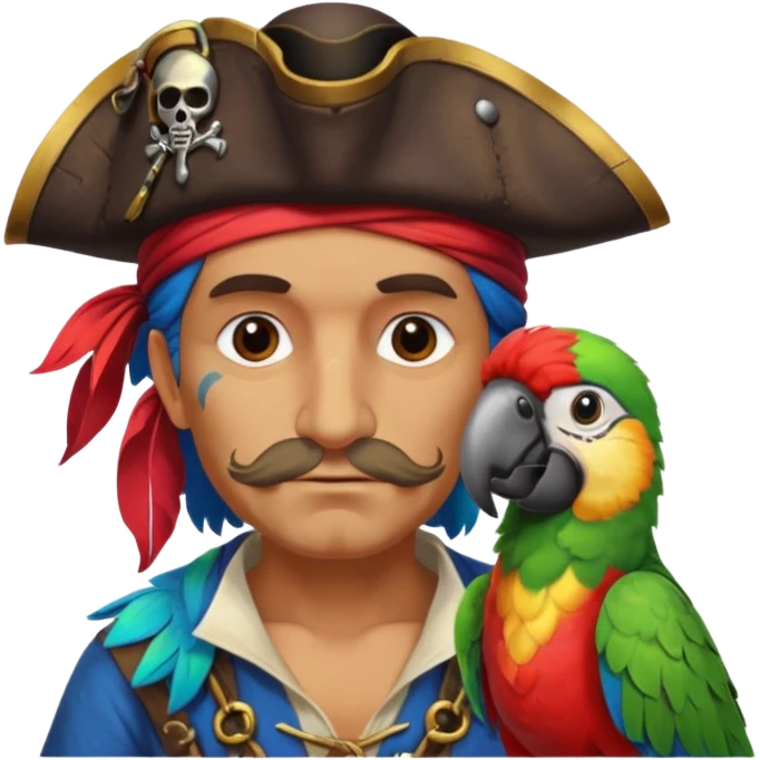 pirate and parrot emoji