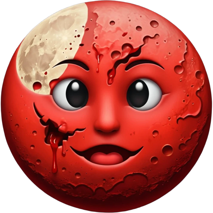 Half bloody moon  emoji