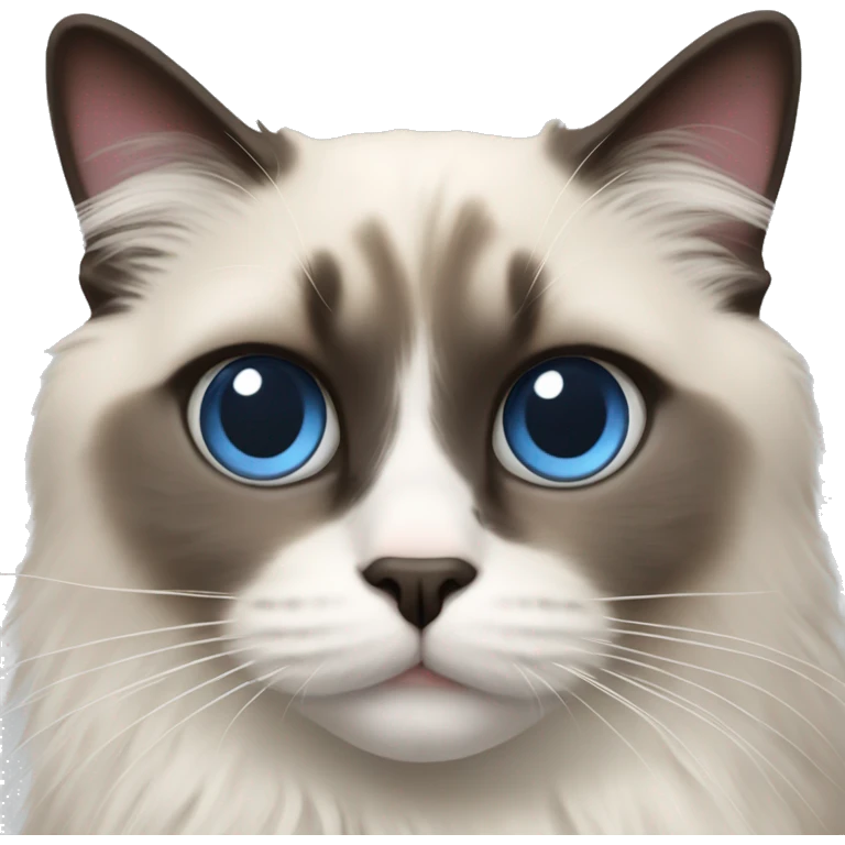 Ragdoll cat with heart eyes emoji