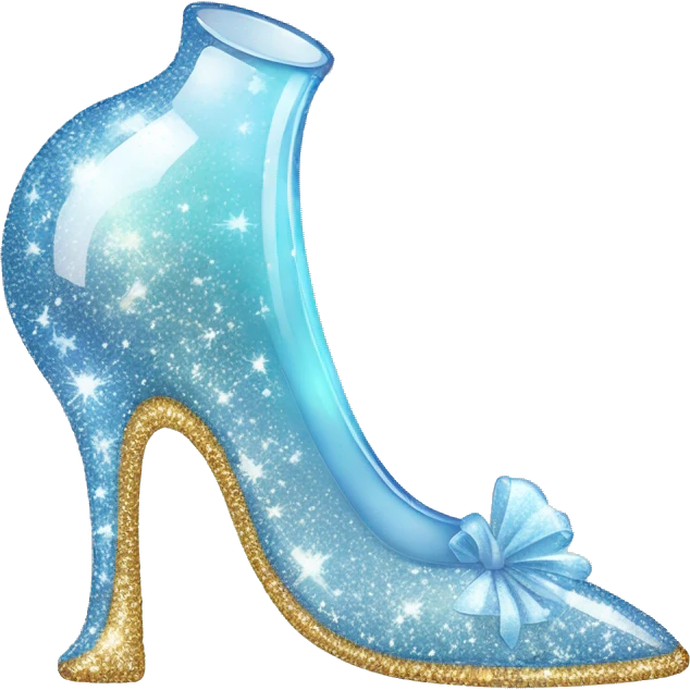 sparkly glittery glass slipper emoji