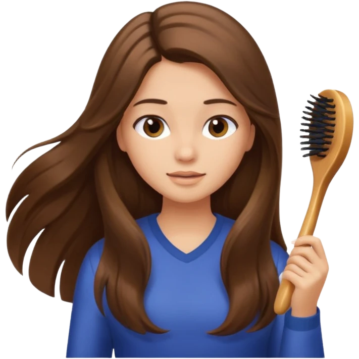 girl brushing hair emoji