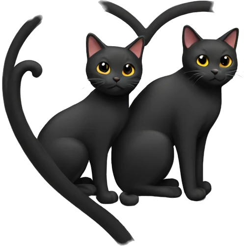 2 black cats heart  emoji