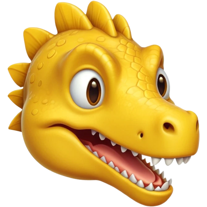 smiling yellow dinosaur head emoji