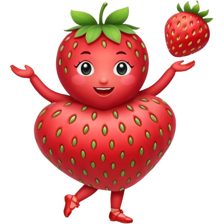 Strawberry fruit dancing ballet emoji