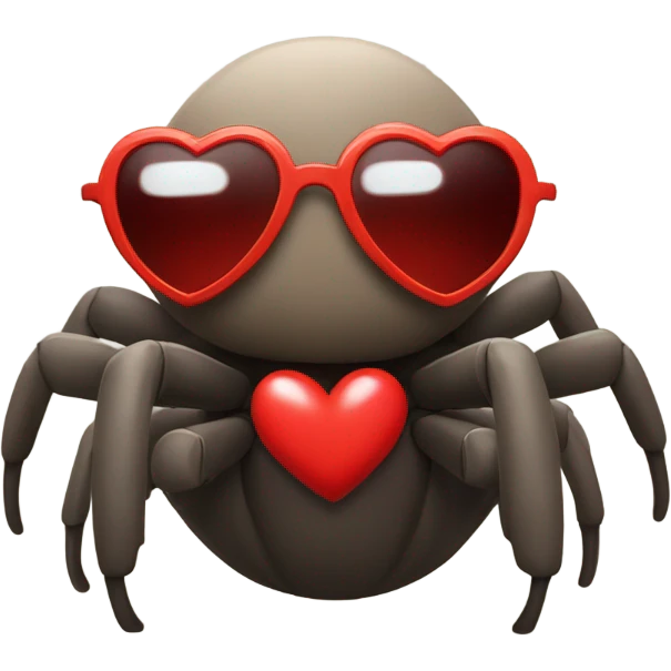 spider emoji with red heart sunglasses  emoji