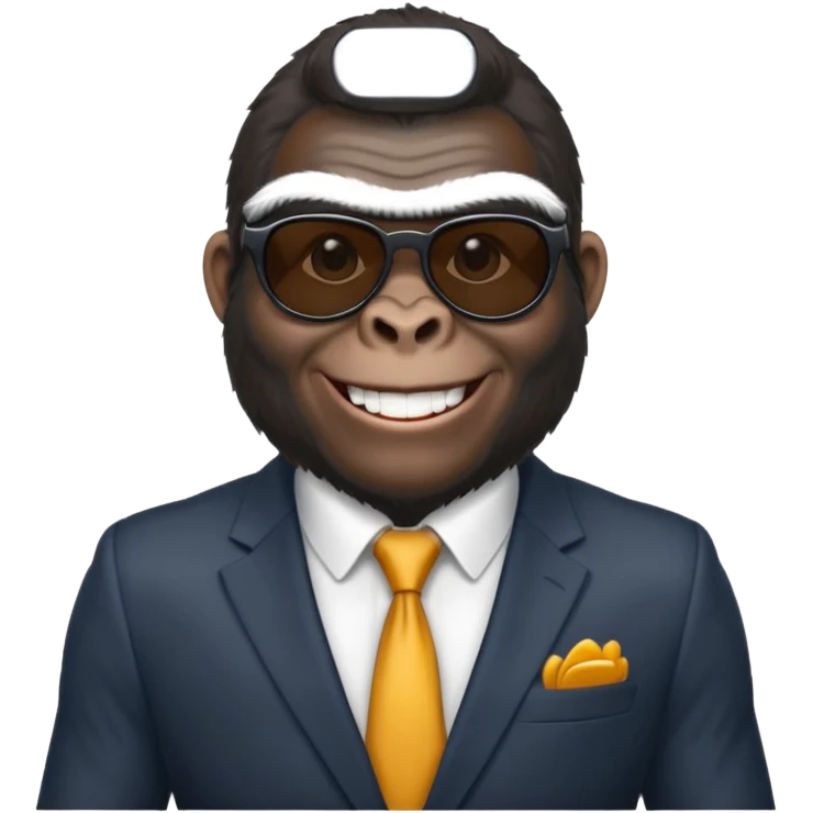 Gorilla wearing suits sunglasses emoji