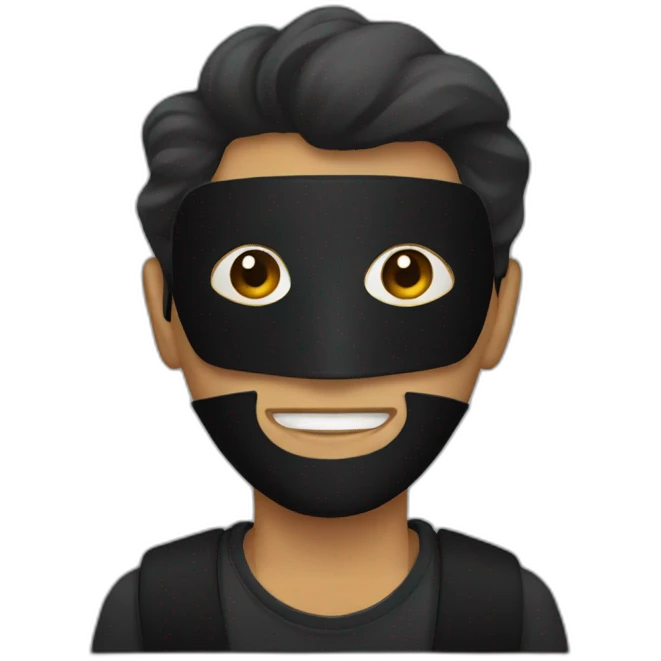 A man with black mask emoji