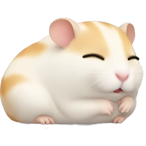 a hamster with a cute face sleeping emoji