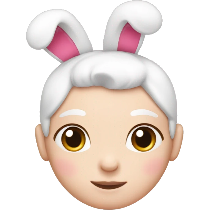 White heart with pink bun emoji