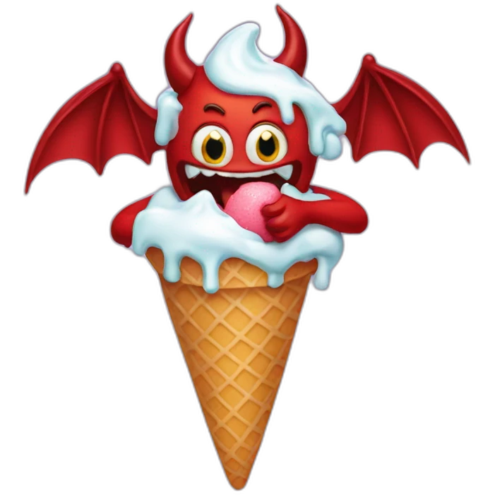 devil licking ice cream emoji