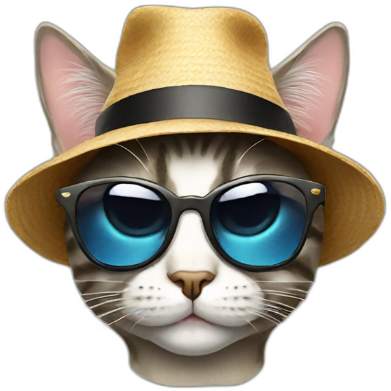 cat with sunglasses and a hat emoji