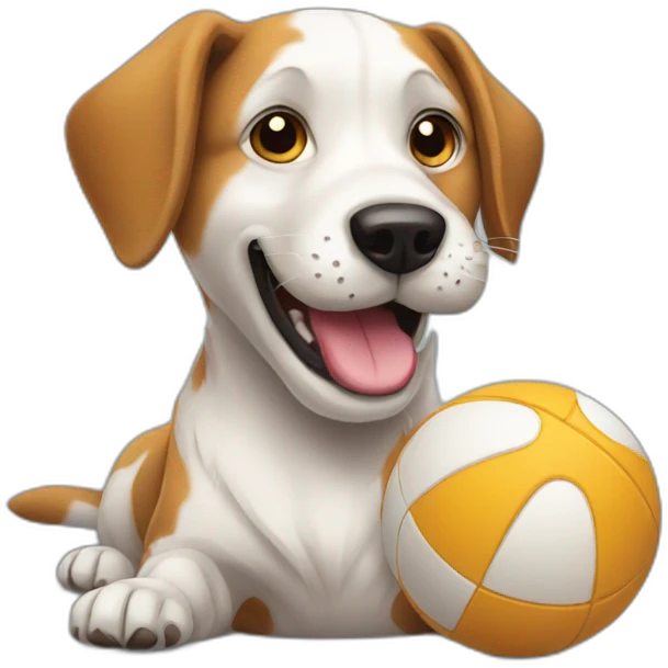 Dog playing with a ball emoji