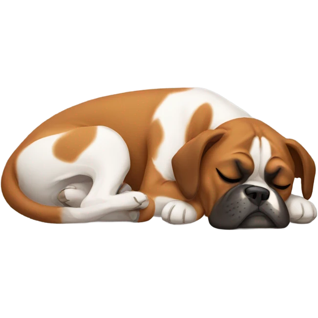 Boxer dog sleeping  emoji