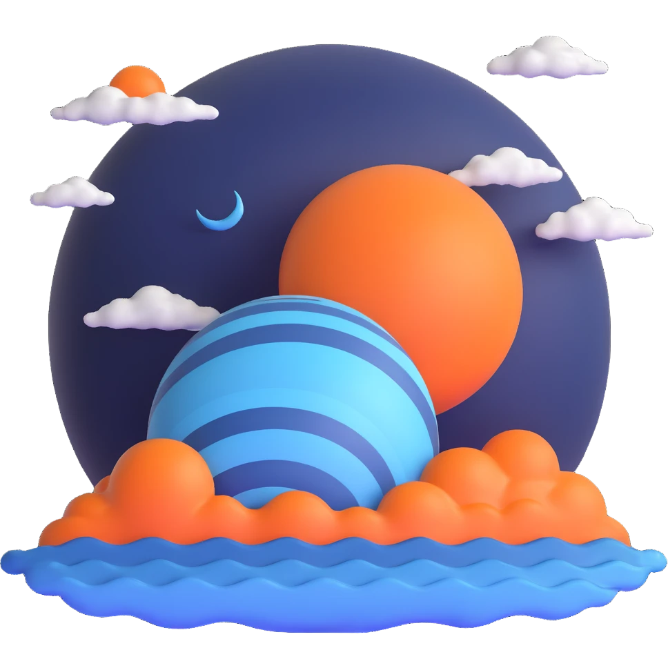 deep blue Neptune planet with storms emoji
