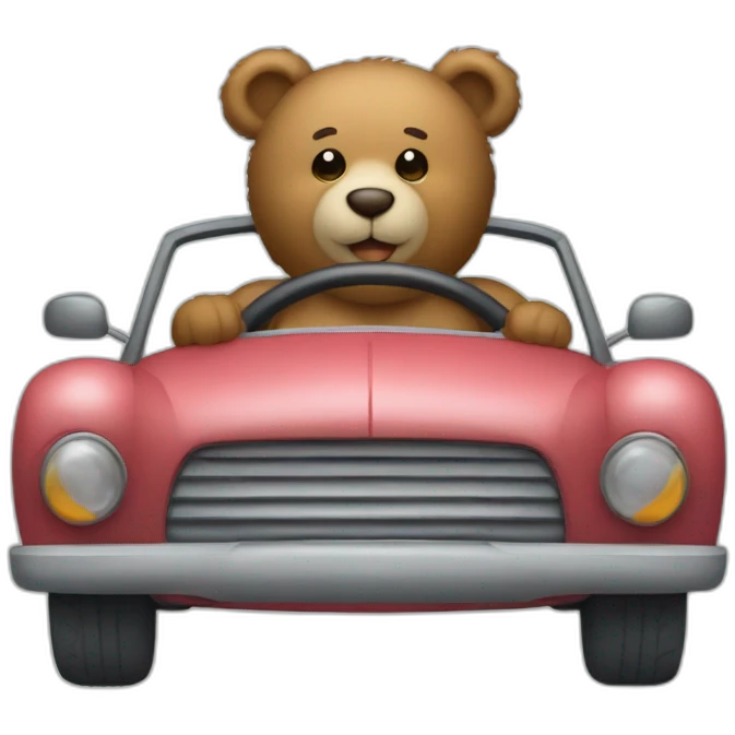 teddy bear driving a car emoji