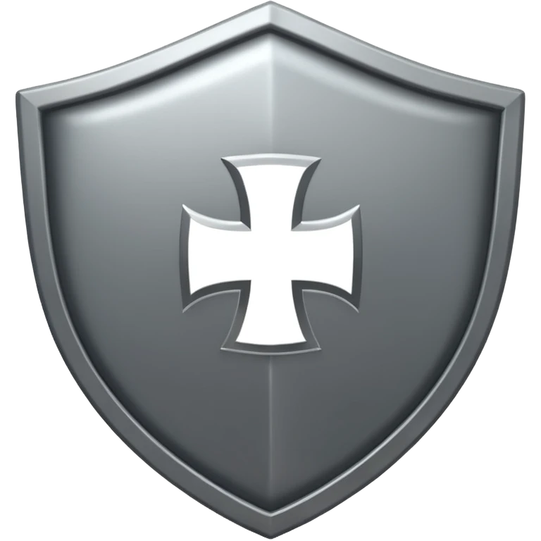 Steel gray shield with bicep flex icon emoji