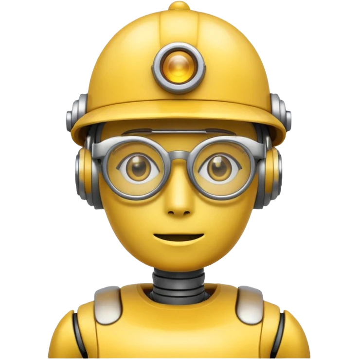 glasses robot with yellow hat  emoji