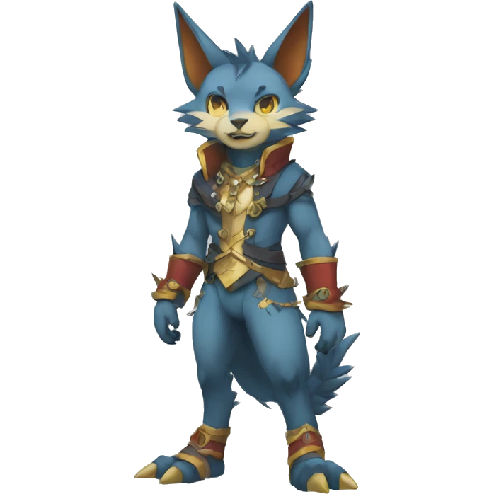 Anthro Sona Fakemon with a spiked collar Full Body emoji