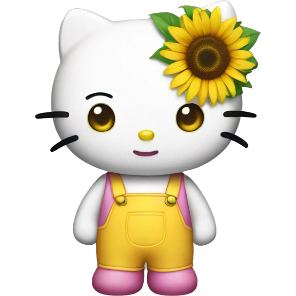 Hello kitty with sunflower  emoji