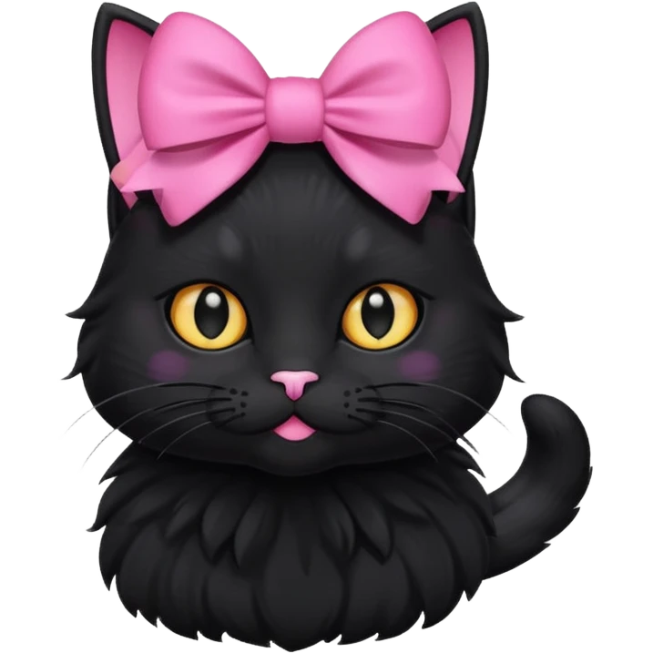 black cat with bows emoji