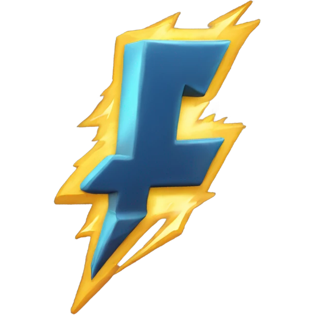 the letter F in the shape of a lightning bolt emoji
