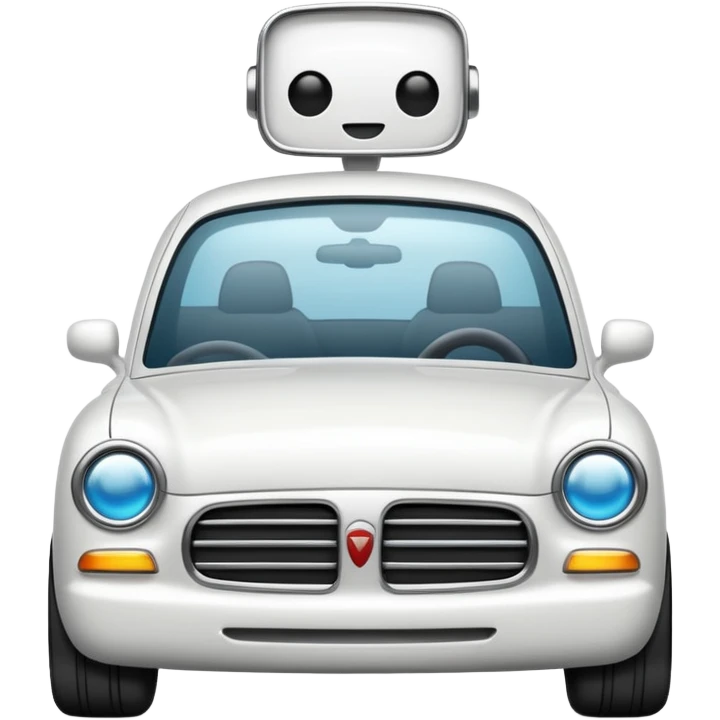 Auto blanco yendo al cine emoji