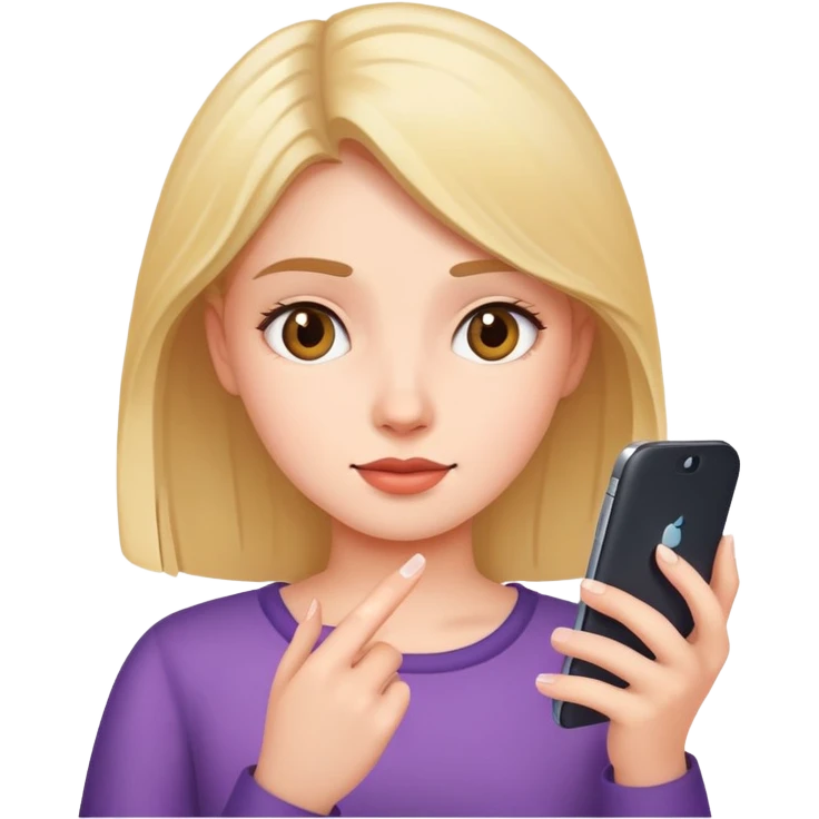 دختری که داره با گوشیش کار میکنه emoji