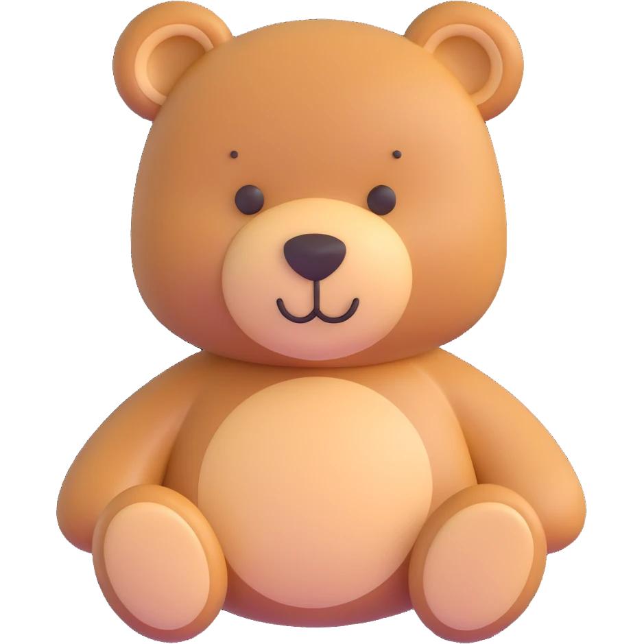 light brown teddy bear, soft and friendly emoji