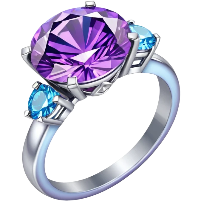 A blue and purple diamond ring emoji