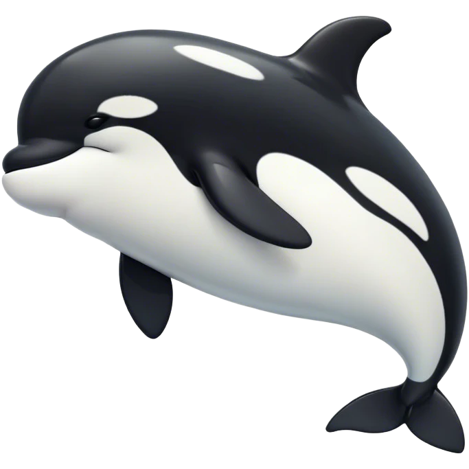 Meme-Worthy Cute Sleeping orca Portrait Emoji, Head resting peacefully with a contented smile, showcasing a smooth black-and-white body with gently drooping fins and eyes softly closed in serene slumber, Simplified yet adorably endearing features, highly detailed, glowing with a soft, drowsy deep-sea light, high shine, relaxed and utterly lovable, stylized with an air of playful oceanic laziness, soft glowing outline, capturing the essence of a sleeping orca that feels destined to become the next viral icon of adorable marine rest! emoji